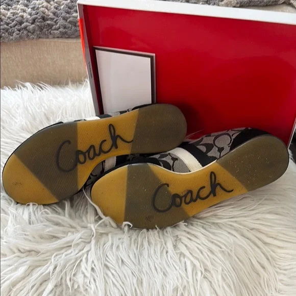 Coach Women's Black and Gray Sneakers - Picture 2 of 3